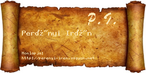 Perényi Irén névjegykártya