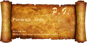 Perényi Irén névjegykártya